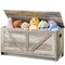 Grey Wooden Kids Toy Storage Bench with Lid for Playroom or Bedroom